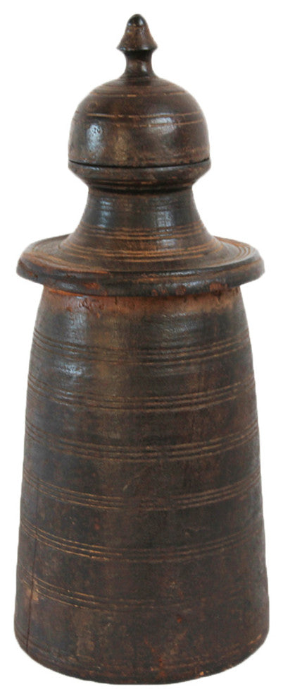 Consigned Nepal Wood Storage Pot
