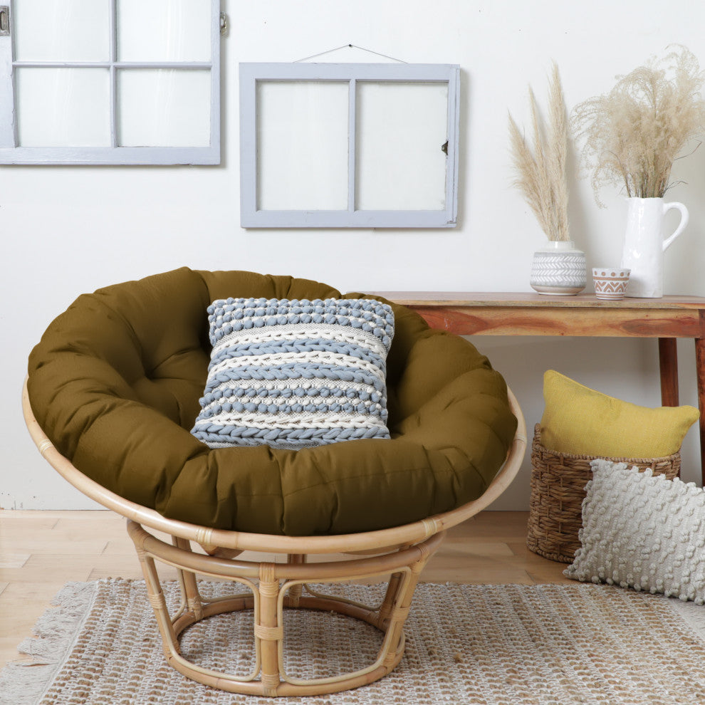 Mozaic Home Suede Sand Round Papasan Cushion 48"