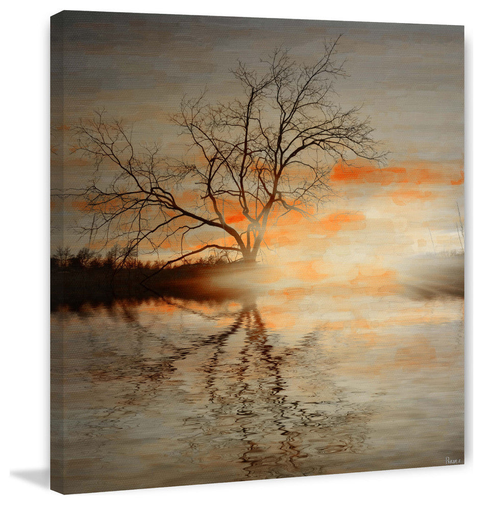 "Red Leafs B" Fine Art Canvas Print, 48"x48"