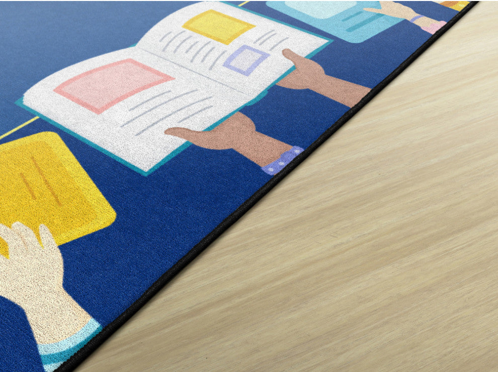 Flagship Carpets VA484-44A 7'6"X12' Book Border Educational Rug