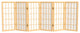 2' Tall Desktop Window Pane Shoji Screen, Natural, 6 Panels