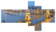 Chain Building and Parliament in Budapest, Canvas Art Print, 60"x32", 5 panels