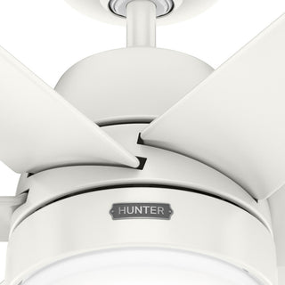 Hunter 60" Skysail Fresh White Wet Rated Ceiling Fan, LED Kit, Remote