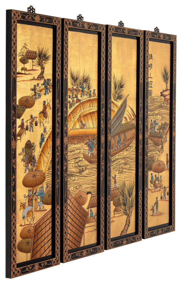 Gold Lacquer Wall Screen Ching Ming