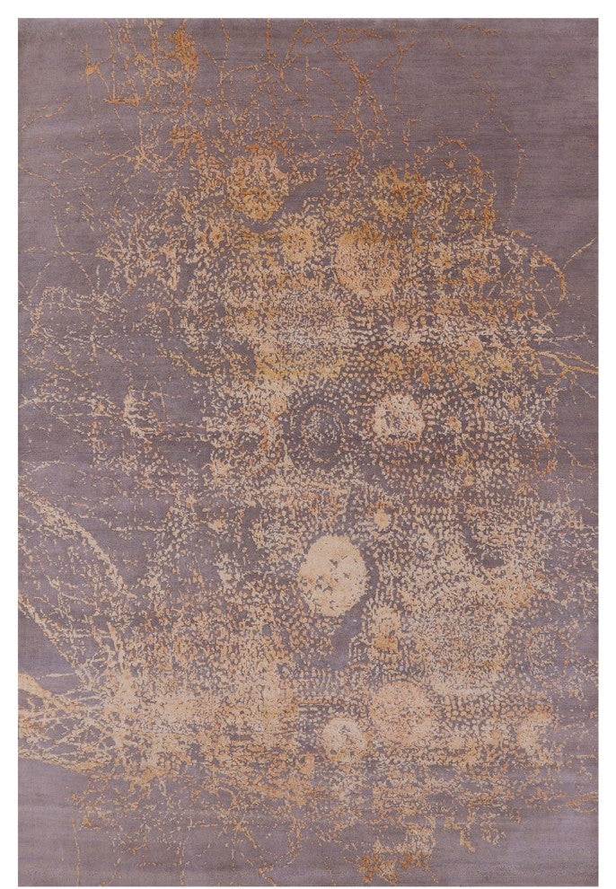 5' 7" X 8' 3" Modern Handmade Wool and Silk Rug Q7140