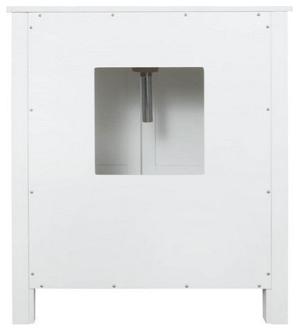 Ziva White 30" Single Vanity, Cultured Marble Top, White Square Sink