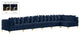 Tremblay Modular Sectional, Navy, L-Shaped, 7-Piece: Armless (5), Corner (2)