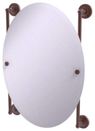Prestige Regal Oval Frameless Rail Mounted Mirror, Antique Copper