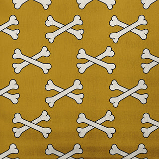 16"x16" Cross Bones Decorative Throw Pillow, Autumn Gold