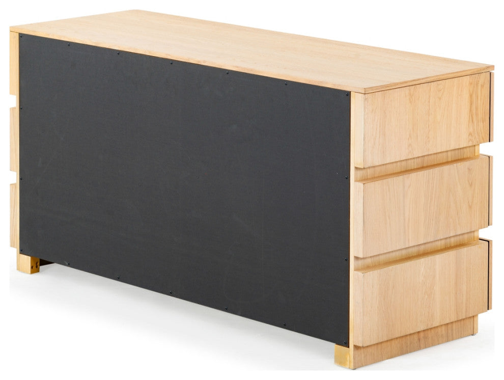 Safavieh Couture Titus 6 Drawer Stacked Dresser, Oak