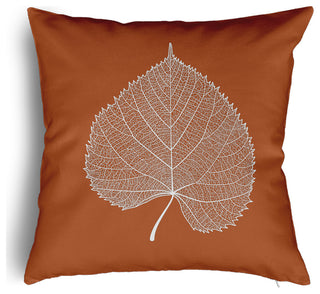 Leaf Study Accent Pillow With Removable Insert, Nutmeg, 26"x26"
