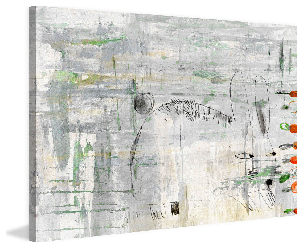 "Sneaky Rabbit" Painting Print on Wrapped Canvas, 36"x24"