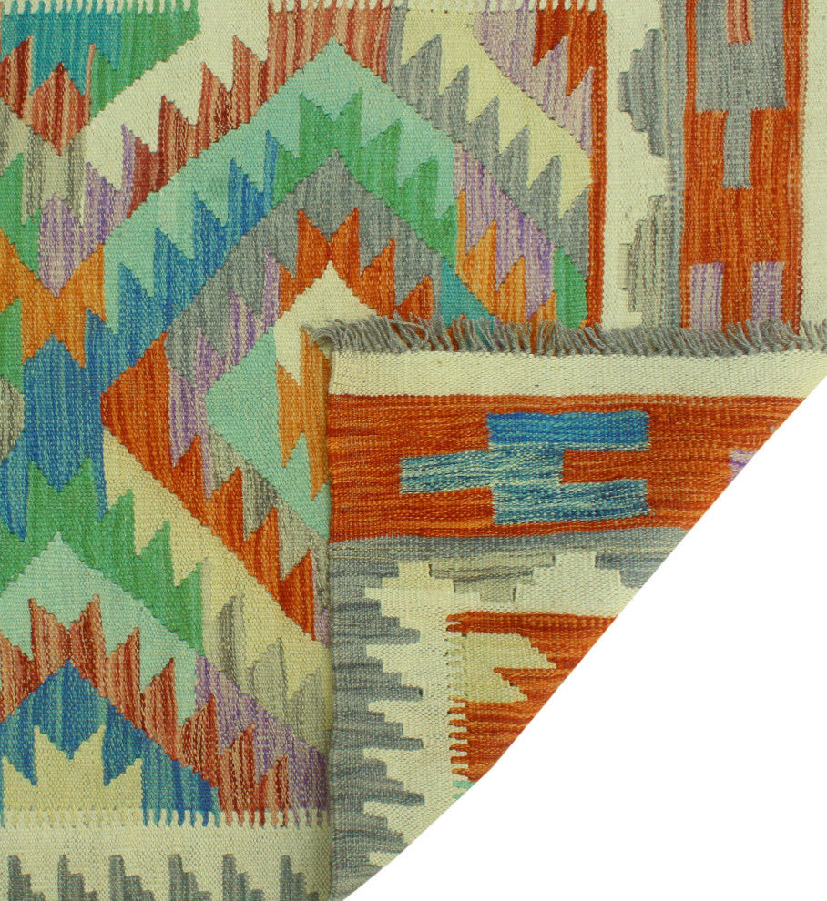 Sangat Kilim Vicdan Red/Ivory Runner, 2'9x15'8