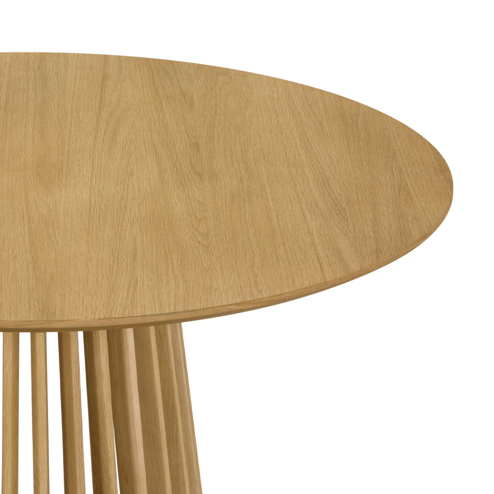 Pasadena 47" Wood Round Dining Table, Natural Oak Finish