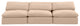Comfy Upholstered Modular Sofa, Beige, 3-Piece: 3 Armless Chair, Velvet