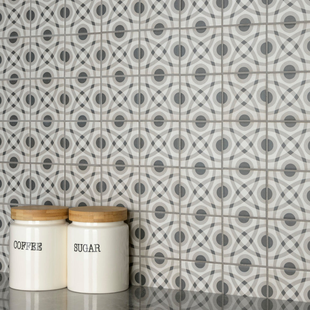 Twenties Mini Ceramic Floor and Wall Tile, Circle
