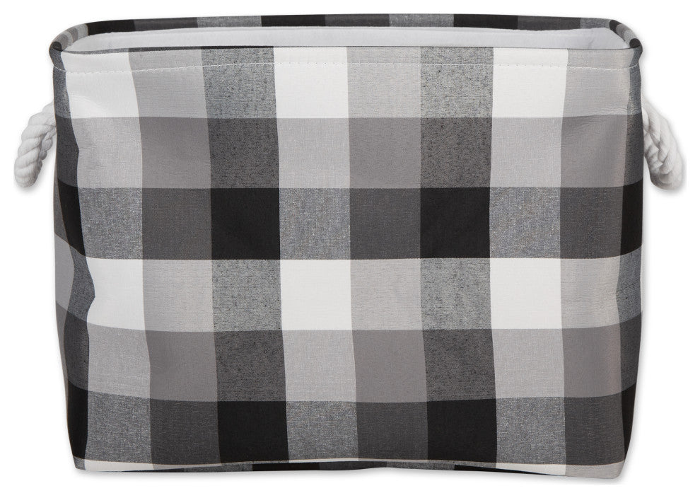 DII Polyester Bin Tri Color Black Rectangle Medium 16"x10"x12"