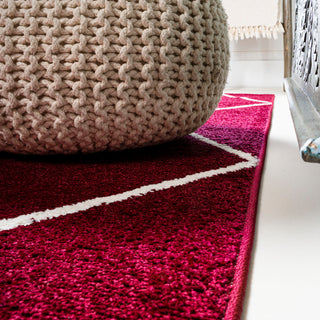 Cole Minimalist Diamond Trellis Red/White 5'x8' Area Rug