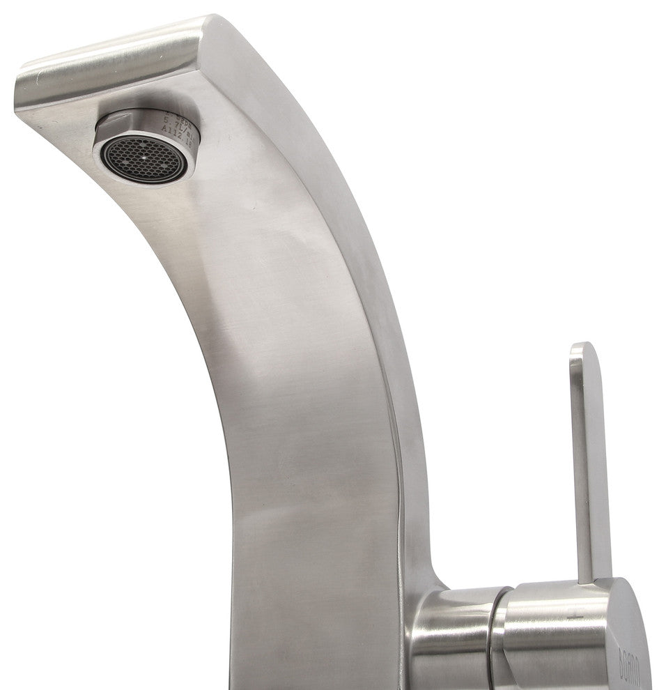 Boann Priscilla Bathroom/Vessel Faucet, 7.6", Brushed Stainless Steel