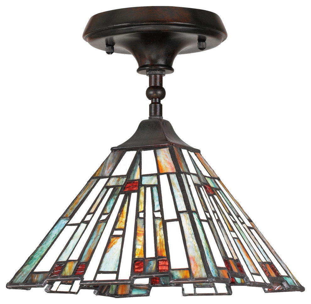 Quoizel TFMK1508 Maybeck 1 Light 8"W Mini Pendant / Semi-Flush - Valiant Bronze