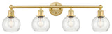 Athens 4-Light 33" Bath Vanity Light, Satin Gold, Seedy