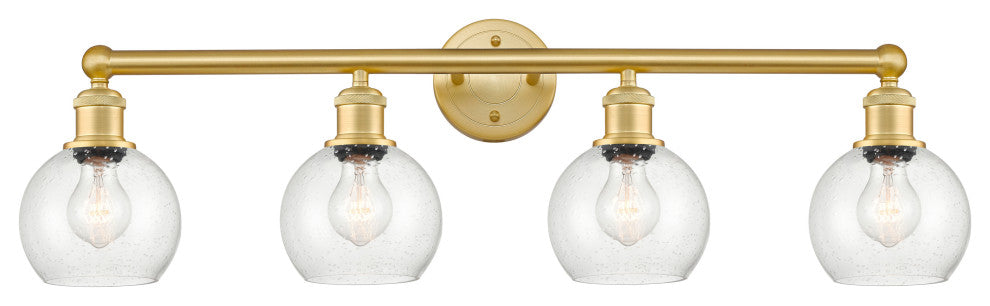 Athens 4-Light 33" Bath Vanity Light, Satin Gold, Seedy