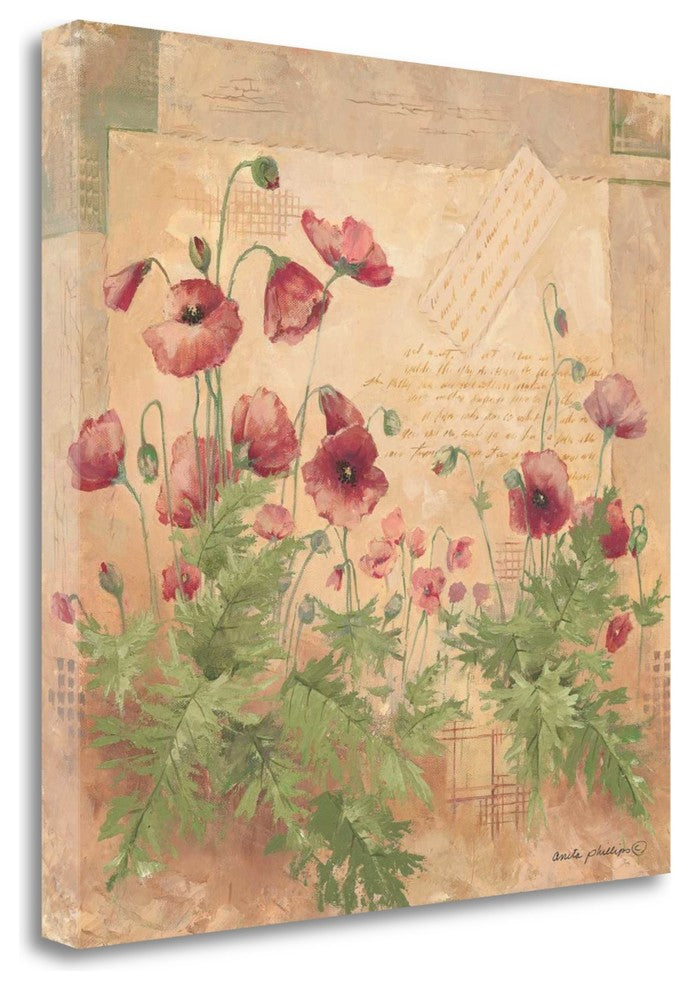 "Floral I" By Anita Phillips, Giclee Print on Gallery Wrap Canvas, Ready to Hang