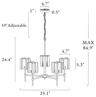 LNC Tucana 5-Light Matte Black and Polished Gold Modern/Contemporary Chandelier