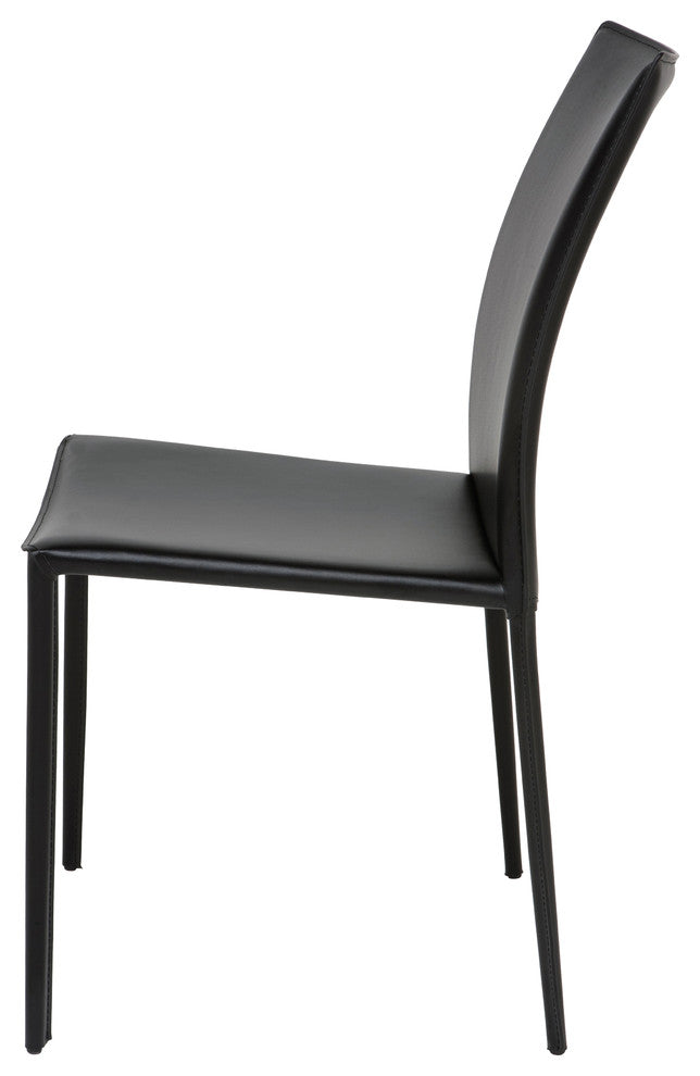 Nuevo Living Sienna Dining Chair, Black Leather