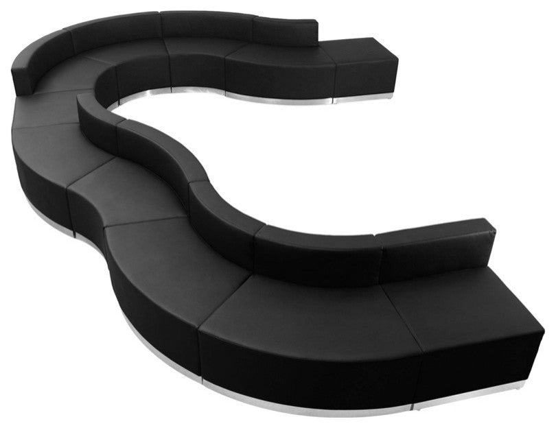 Hercules Alon Series Black Leather Reception Configuration, 11 Pieces