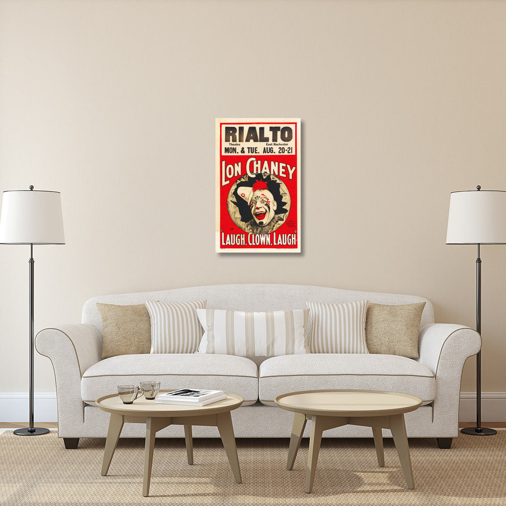 "Poster - Laugh, Clown, Laugh 03" Canvas by Hollywood Photo Archive, 25x40"