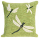 Frontporch Dragonfly Pillow, Green, 18"x18"