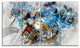 Motorcycle Headlight Watercolor, Contemporary Canvas Print, 48"x28", 4 Panels