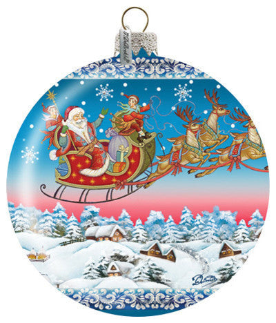 Hand Painted Scenic Glass Ornament Up Away Ball, Limited Edition