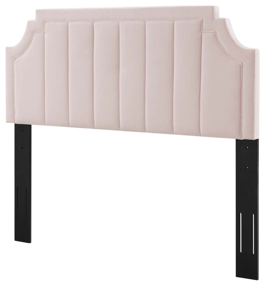 Tufted Headboard, Twin Size, Velvet, Pink, Modern Contemporary, Bedroom Master