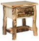 Rustic Aspen Log 1-Drawer Nightstand