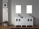 Dior 66" Double Bathroom Vanity, White With White Engineered Stones