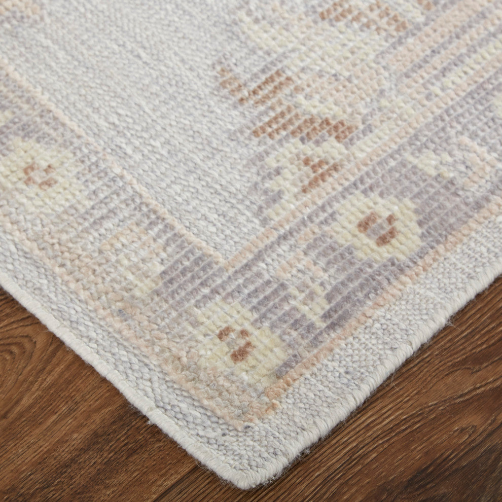 Weave & Wander Tierney Eco Friendly PET Oushak Rug, Vapor Gray/Bone/Tan, 3'-6" X