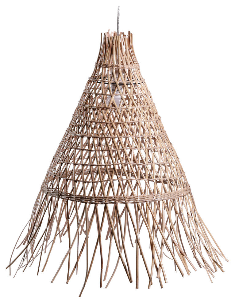 Perissa Rattan Pendant Lamp, 28.5" Diameter