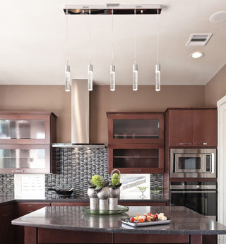 ET2 E22774 Fizz IV 39" LED Pendant - Polished Chrome / Bubble Glass