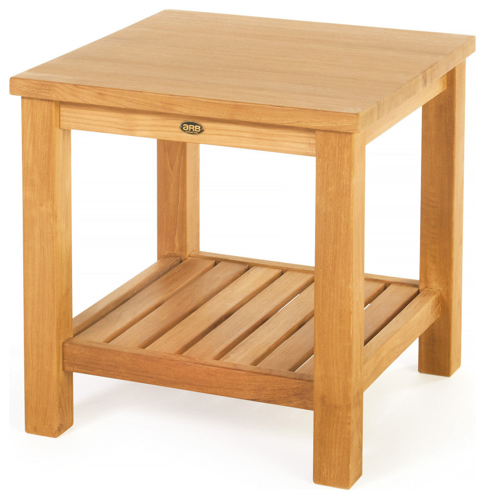 Teak Side Table with Shelf Jay - Square 24" (60 cm)