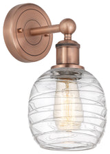 Edison Belfast 1-Light 6" Sconce, Antique Copper, Deco Swirl