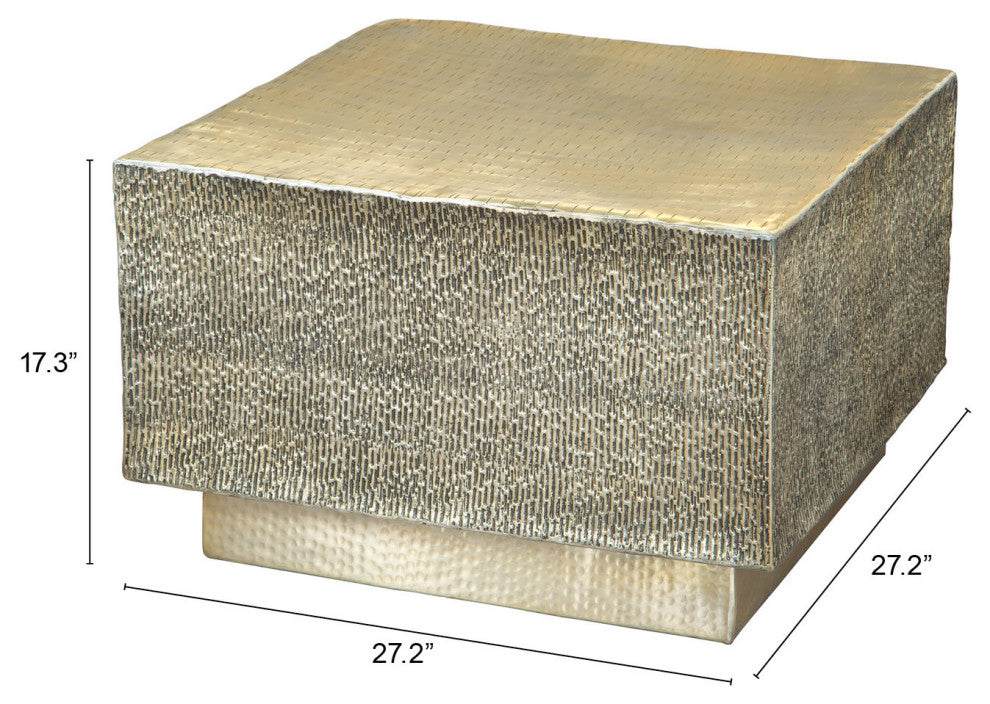 Coffee Table, Square, Aluminum, Metal, Gold, Lounge Cafe Lobby Hospitality