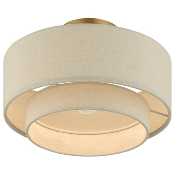 Bellingham 1-Light Antique Gold Leaf Medium Semi-Flush