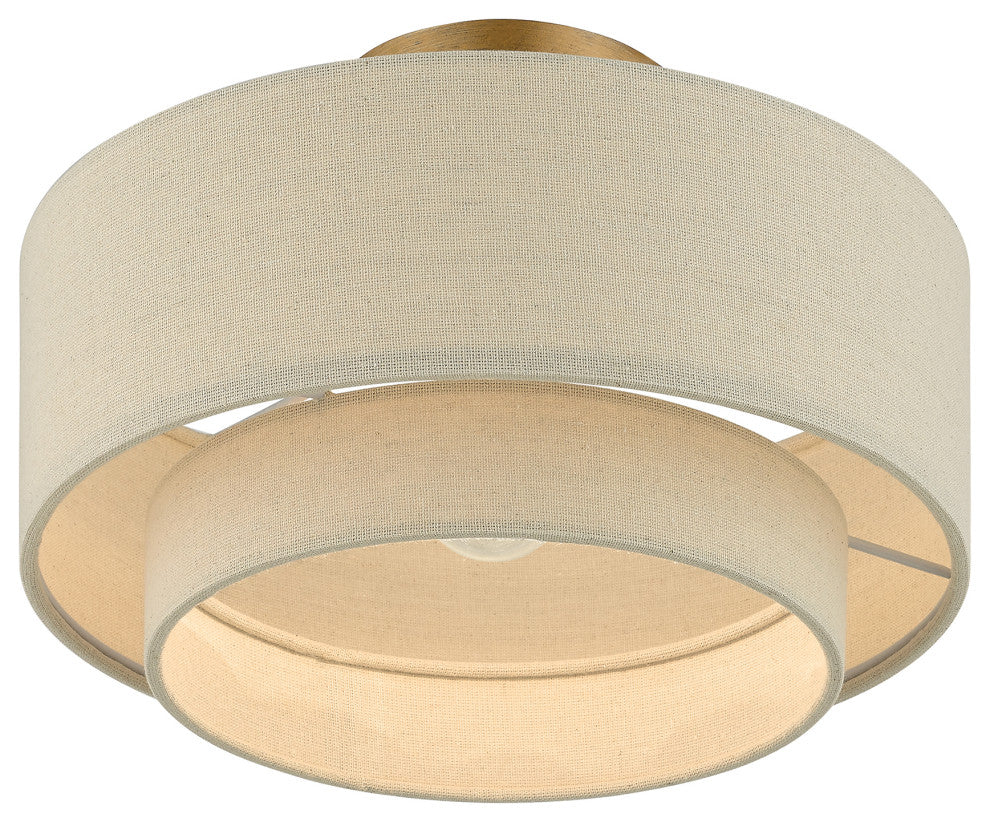 Bellingham 1-Light Antique Gold Leaf Medium Semi-Flush