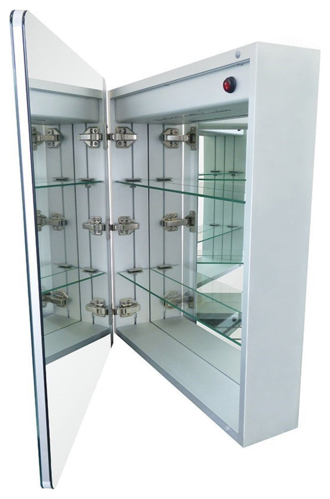 24" Rectangular Led Illuminated Mirrored Medicine Cabinet