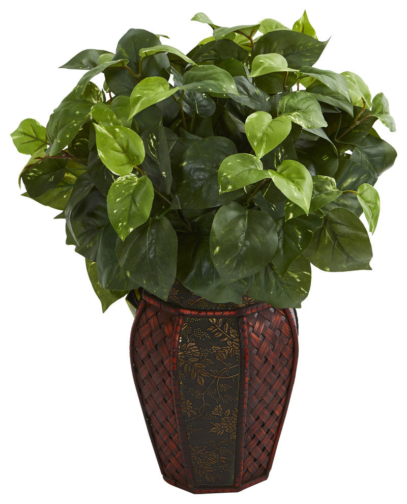 Nearly Natural Pothos Artificial Plant in Decorative Planter