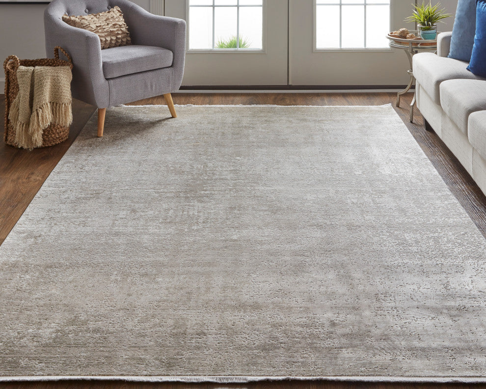 Weave & Wander Lindstra Rug, Taupe/Gray/Tan, 6ft-6in x 9ft-6in Rug