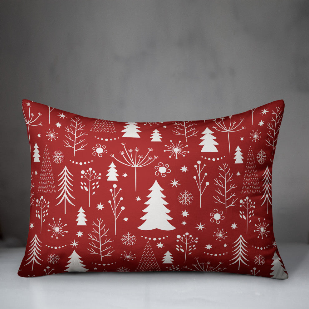 Winter Tree Pattern 5 20x14 Spun Poly Pillow