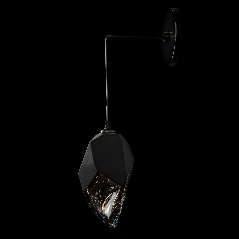 Chrysalis Large Low Voltage Sconce Ink Finish, Black Crystal